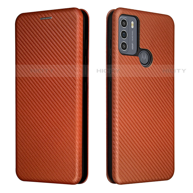 Coque Portefeuille Livre Cuir Etui Clapet L02Z pour Motorola Moto G50 Marron Plus