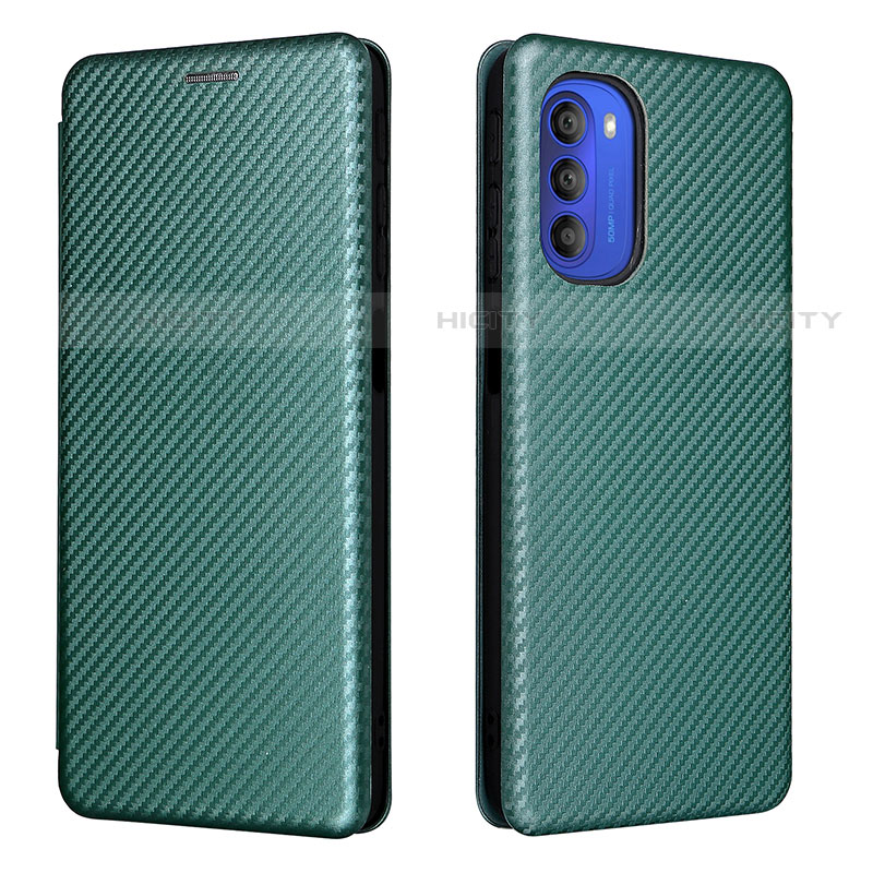 Coque Portefeuille Livre Cuir Etui Clapet L02Z pour Motorola Moto G51 5G Vert Plus