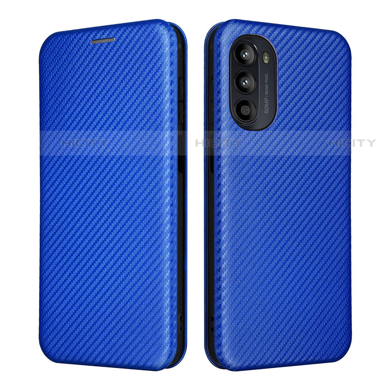 Coque Portefeuille Livre Cuir Etui Clapet L02Z pour Motorola MOTO G52 Bleu Plus