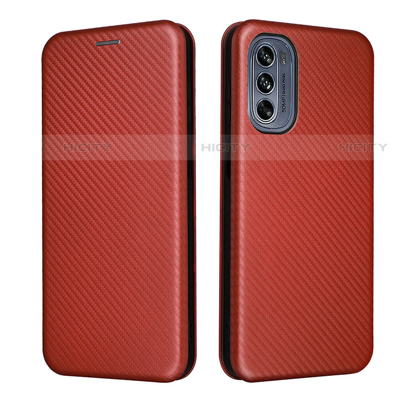 Coque Portefeuille Livre Cuir Etui Clapet L02Z pour Motorola Moto G62 5G Marron Plus