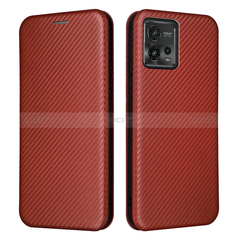 Coque Portefeuille Livre Cuir Etui Clapet L02Z pour Motorola Moto G72 Marron Plus