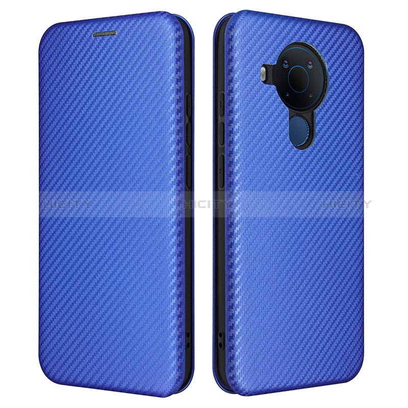 Coque Portefeuille Livre Cuir Etui Clapet L02Z pour Nokia 5.4 Bleu Plus