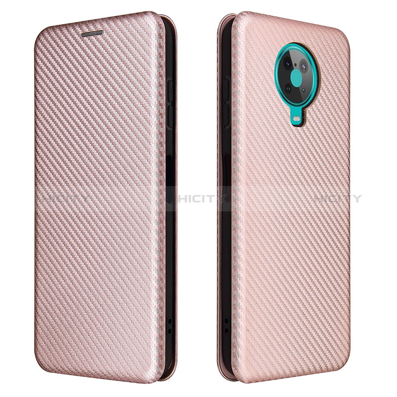 Coque Portefeuille Livre Cuir Etui Clapet L02Z pour Nokia 6.3 Or Rose Plus