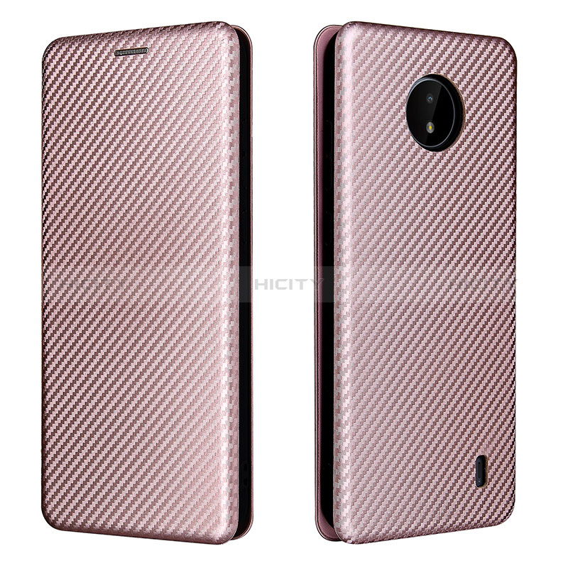 Coque Portefeuille Livre Cuir Etui Clapet L02Z pour Nokia C10 Or Rose Plus