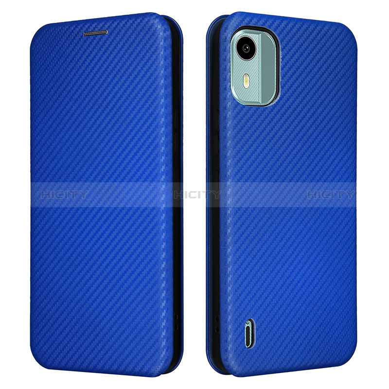 Coque Portefeuille Livre Cuir Etui Clapet L02Z pour Nokia C12 Plus Bleu Plus