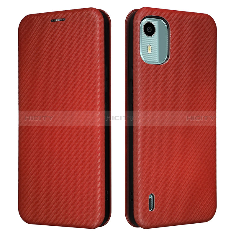 Coque Portefeuille Livre Cuir Etui Clapet L02Z pour Nokia C12 Plus Marron Plus