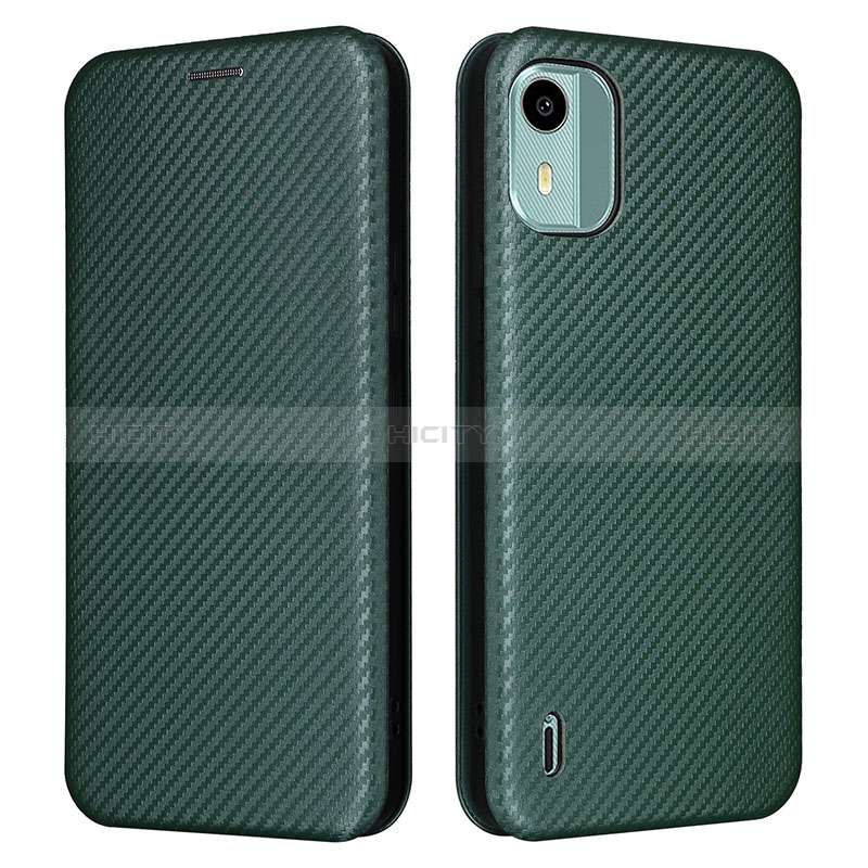 Coque Portefeuille Livre Cuir Etui Clapet L02Z pour Nokia C12 Plus Vert Plus