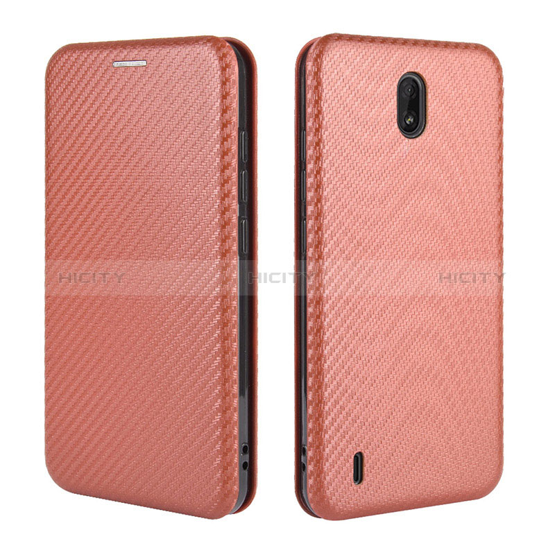 Coque Portefeuille Livre Cuir Etui Clapet L02Z pour Nokia C2 Marron Plus