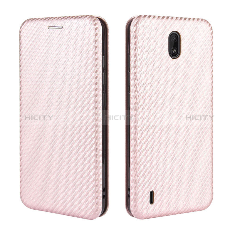 Coque Portefeuille Livre Cuir Etui Clapet L02Z pour Nokia C2 Or Rose Plus