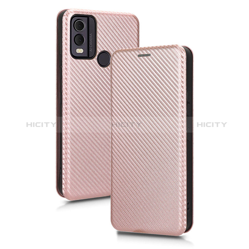 Coque Portefeuille Livre Cuir Etui Clapet L02Z pour Nokia C22 Or Rose Plus