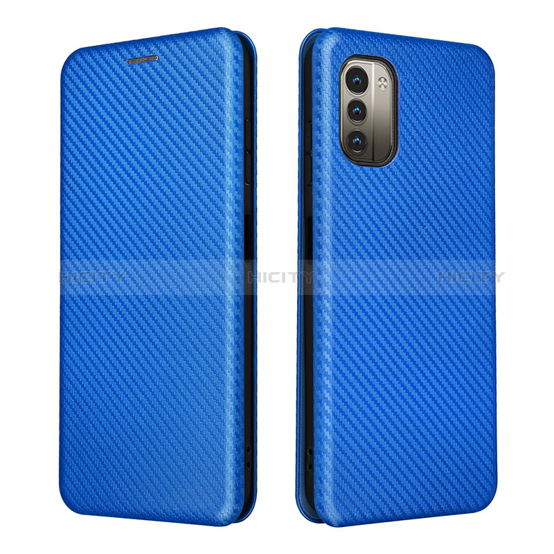 Coque Portefeuille Livre Cuir Etui Clapet L02Z pour Nokia G21 Bleu Plus