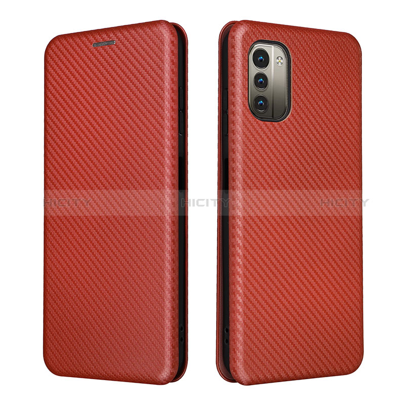 Coque Portefeuille Livre Cuir Etui Clapet L02Z pour Nokia G21 Marron Plus