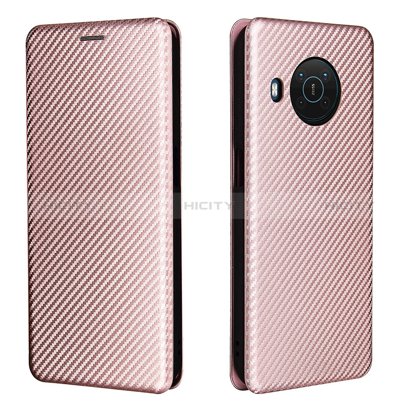 Coque Portefeuille Livre Cuir Etui Clapet L02Z pour Nokia X10 Or Rose Plus