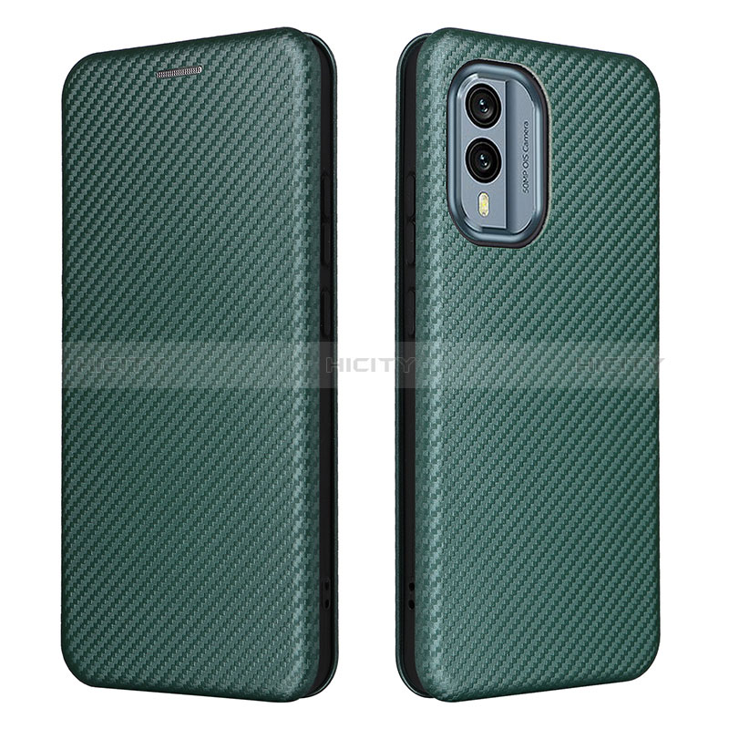 Coque Portefeuille Livre Cuir Etui Clapet L02Z pour Nokia X30 5G Vert Plus