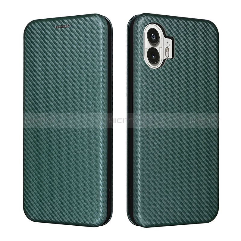 Coque Portefeuille Livre Cuir Etui Clapet L02Z pour Nothing Phone 2 Vert Plus