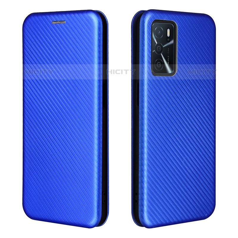 Coque Portefeuille Livre Cuir Etui Clapet L02Z pour Oppo A16s Bleu Plus