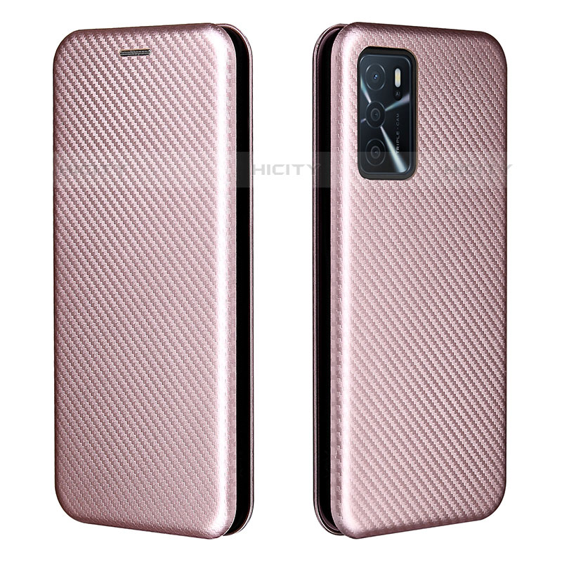 Coque Portefeuille Livre Cuir Etui Clapet L02Z pour Oppo A16s Or Rose Plus