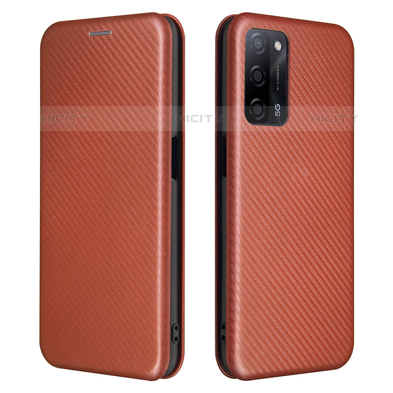 Coque Portefeuille Livre Cuir Etui Clapet L02Z pour Oppo A53s 5G Marron Plus