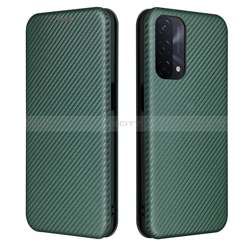 Coque Portefeuille Livre Cuir Etui Clapet L02Z pour Oppo A54 5G Vert Plus