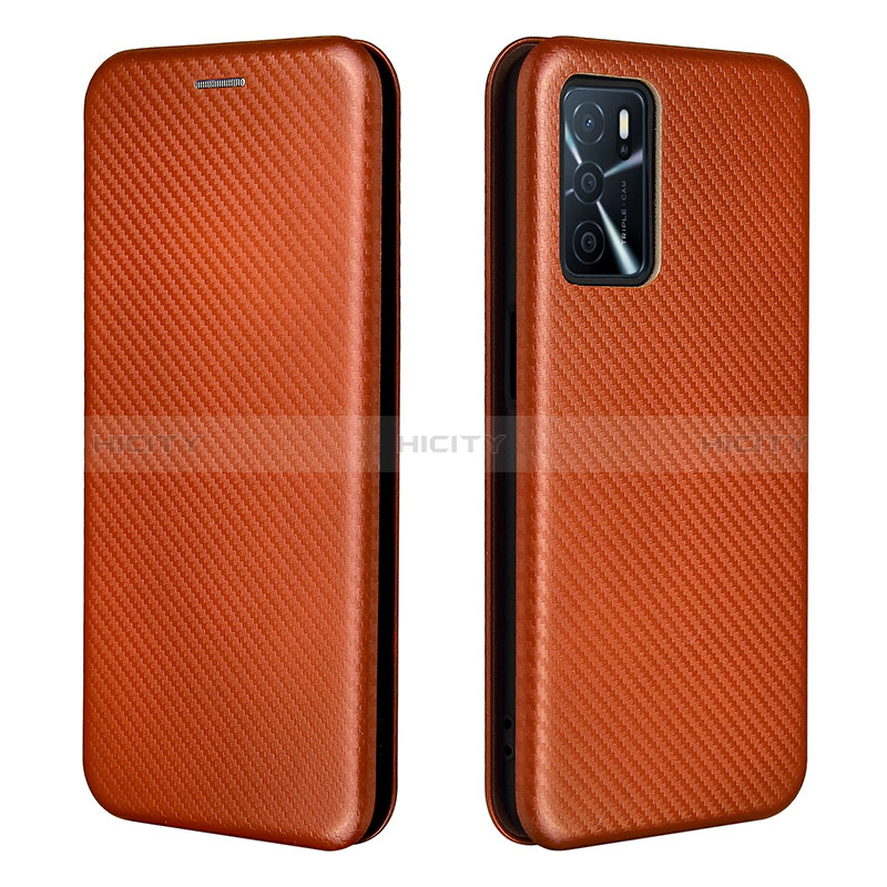 Coque Portefeuille Livre Cuir Etui Clapet L02Z pour Oppo A54s Marron Plus