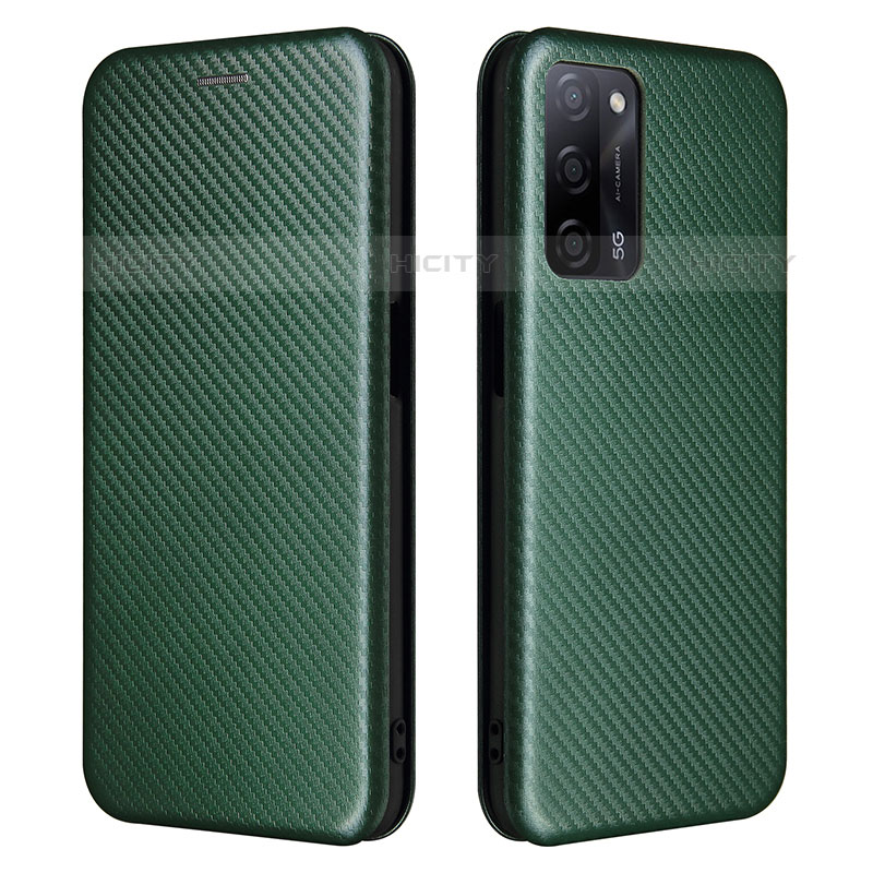 Coque Portefeuille Livre Cuir Etui Clapet L02Z pour Oppo A55 5G Vert Plus