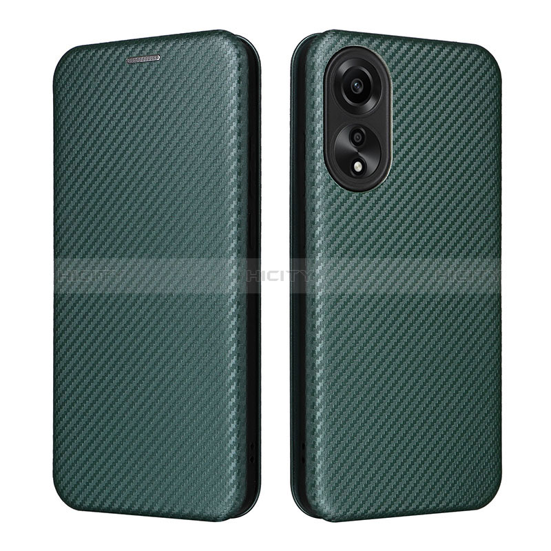 Coque Portefeuille Livre Cuir Etui Clapet L02Z pour Oppo A78 4G Vert Plus