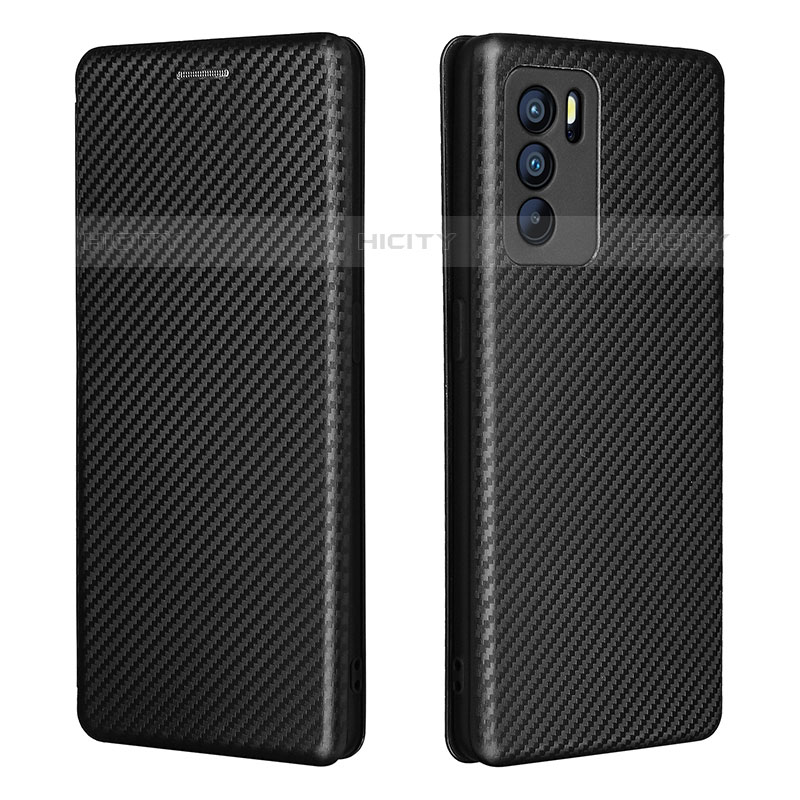 Coque Portefeuille Livre Cuir Etui Clapet L02Z pour Oppo Reno6 Pro 5G India Noir Plus