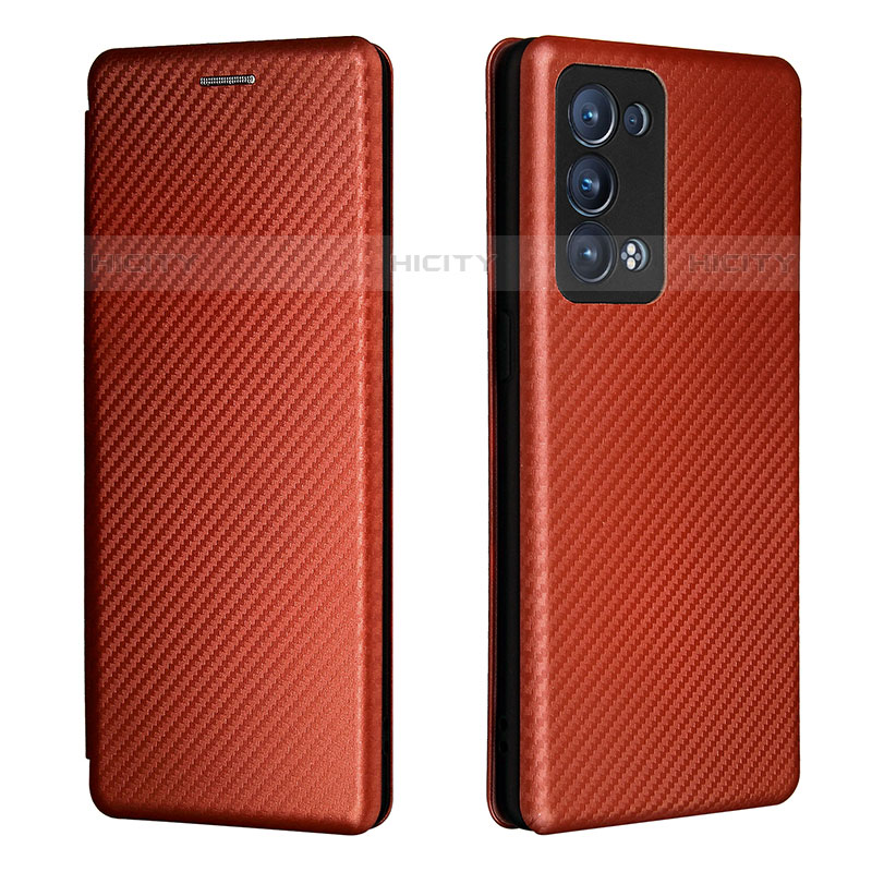 Coque Portefeuille Livre Cuir Etui Clapet L02Z pour Oppo Reno6 Pro+ Plus 5G Marron Plus