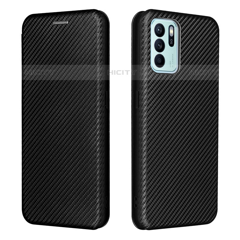 Coque Portefeuille Livre Cuir Etui Clapet L02Z pour Oppo Reno6 Z 5G Noir Plus