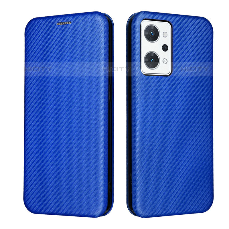 Coque Portefeuille Livre Cuir Etui Clapet L02Z pour Oppo Reno7 A Bleu Plus