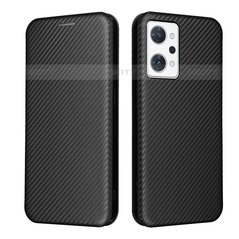 Coque Portefeuille Livre Cuir Etui Clapet L02Z pour Oppo Reno7 A Noir Plus