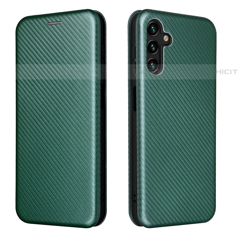 Coque Portefeuille Livre Cuir Etui Clapet L02Z pour Samsung Galaxy A04s Vert Plus