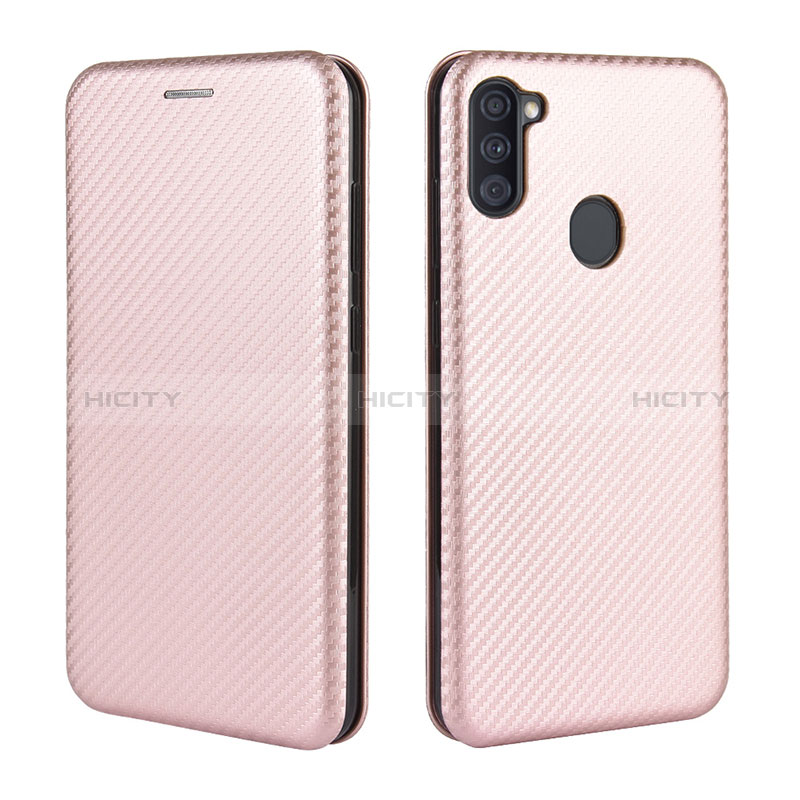 Coque Portefeuille Livre Cuir Etui Clapet L02Z pour Samsung Galaxy A11 Or Rose Plus