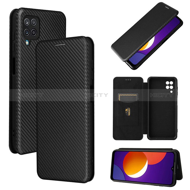 Coque Portefeuille Livre Cuir Etui Clapet L02Z pour Samsung Galaxy A12 Nacho Noir Plus