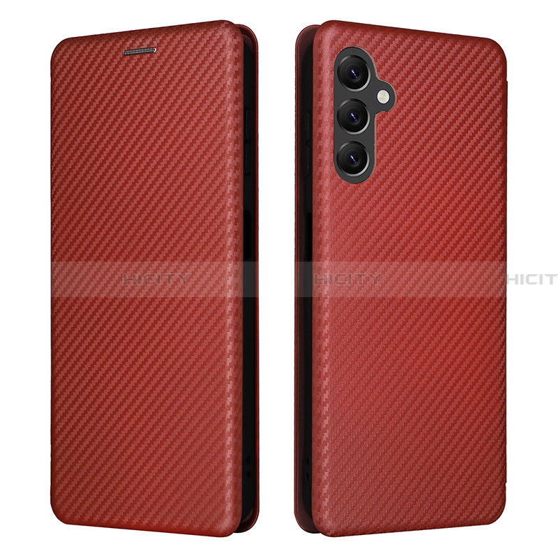 Coque Portefeuille Livre Cuir Etui Clapet L02Z pour Samsung Galaxy A14 4G Marron Plus