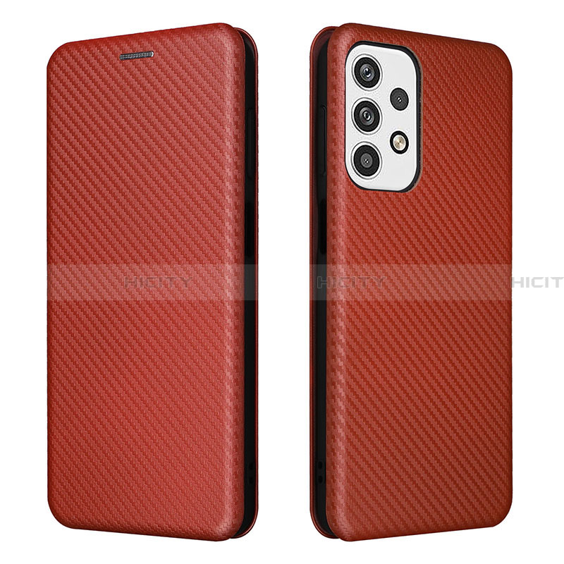 Coque Portefeuille Livre Cuir Etui Clapet L02Z pour Samsung Galaxy A23 4G Marron Plus