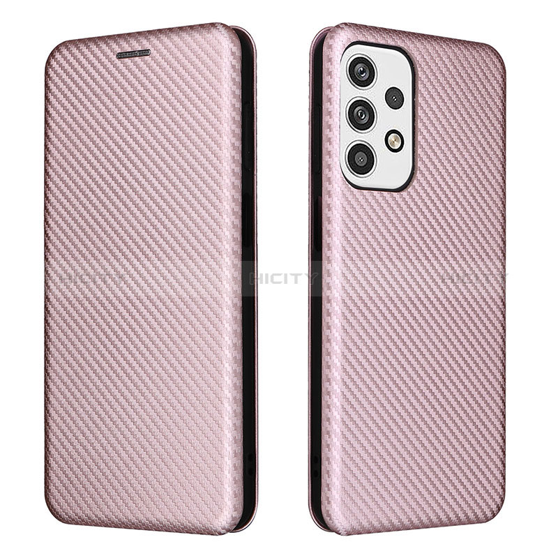 Coque Portefeuille Livre Cuir Etui Clapet L02Z pour Samsung Galaxy A23 5G Or Rose Plus