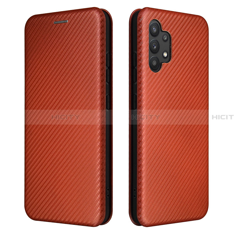 Coque Portefeuille Livre Cuir Etui Clapet L02Z pour Samsung Galaxy A32 4G Marron Plus