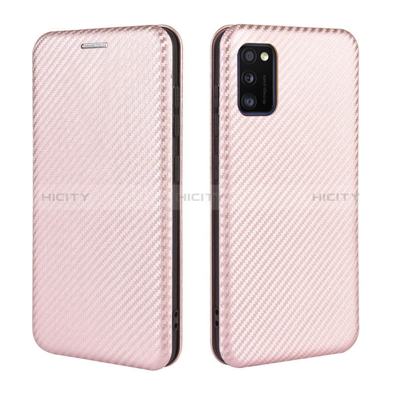 Coque Portefeuille Livre Cuir Etui Clapet L02Z pour Samsung Galaxy A41 Or Rose Plus