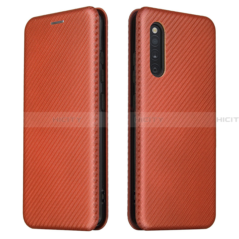 Coque Portefeuille Livre Cuir Etui Clapet L02Z pour Samsung Galaxy A41 SC-41A Marron Plus