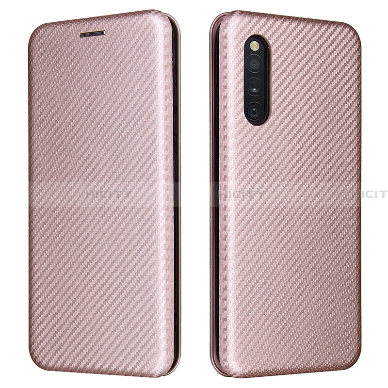 Coque Portefeuille Livre Cuir Etui Clapet L02Z pour Samsung Galaxy A41 SC-41A Or Rose Plus