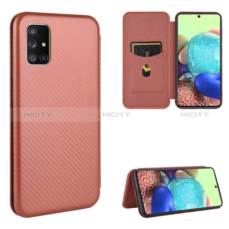 Coque Portefeuille Livre Cuir Etui Clapet L02Z pour Samsung Galaxy A51 5G Marron Plus