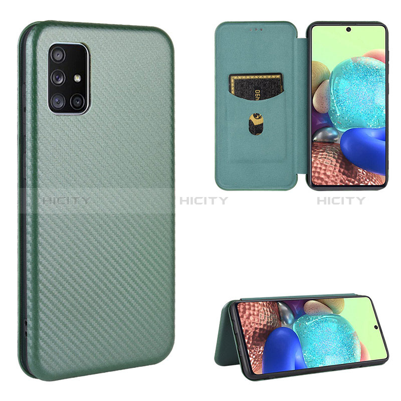 Coque Portefeuille Livre Cuir Etui Clapet L02Z pour Samsung Galaxy A51 5G Vert Plus