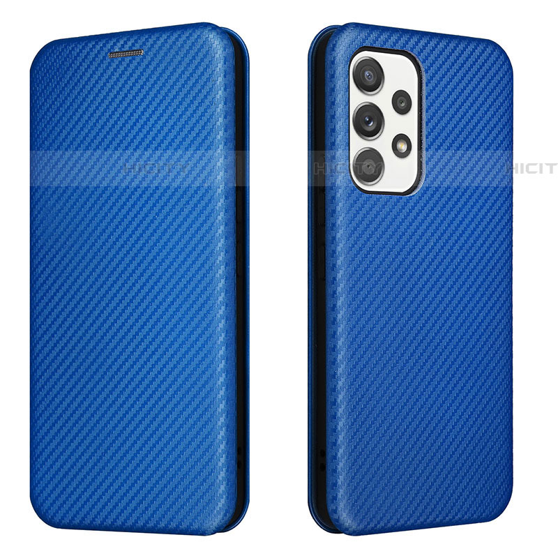 Coque Portefeuille Livre Cuir Etui Clapet L02Z pour Samsung Galaxy A53 5G Bleu Plus