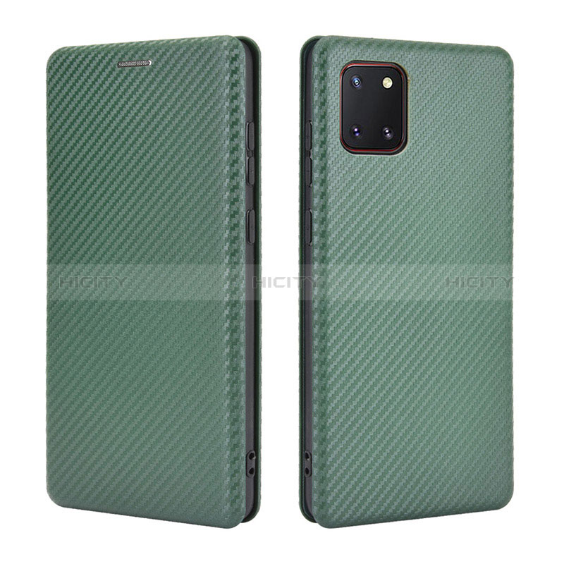 Coque Portefeuille Livre Cuir Etui Clapet L02Z pour Samsung Galaxy A81 Vert Plus