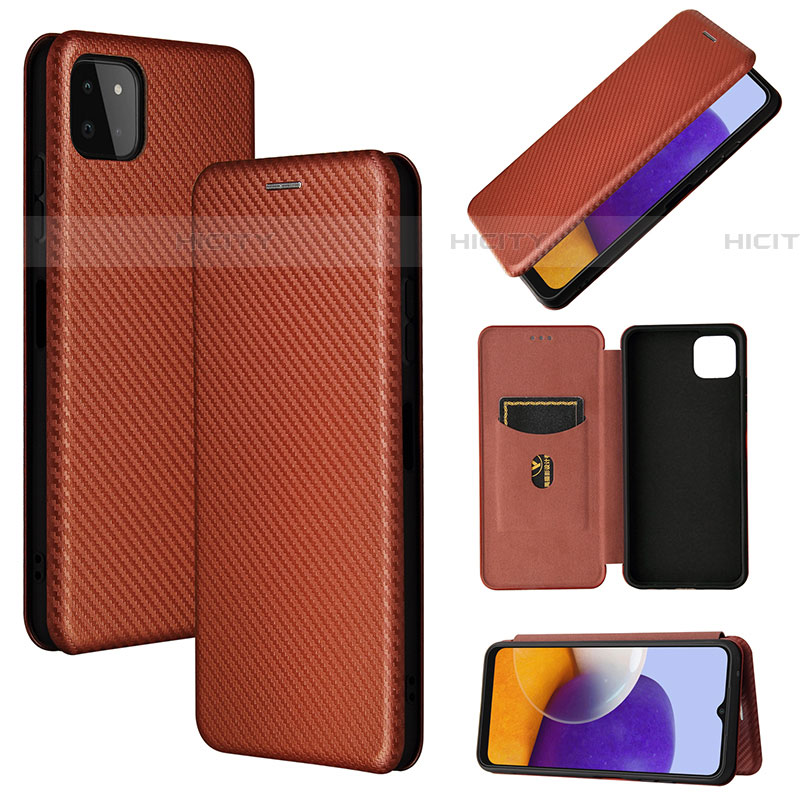 Coque Portefeuille Livre Cuir Etui Clapet L02Z pour Samsung Galaxy F42 5G Marron Plus