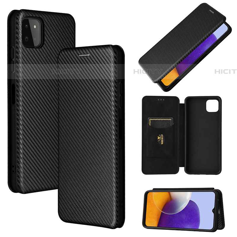 Coque Portefeuille Livre Cuir Etui Clapet L02Z pour Samsung Galaxy F42 5G Noir Plus