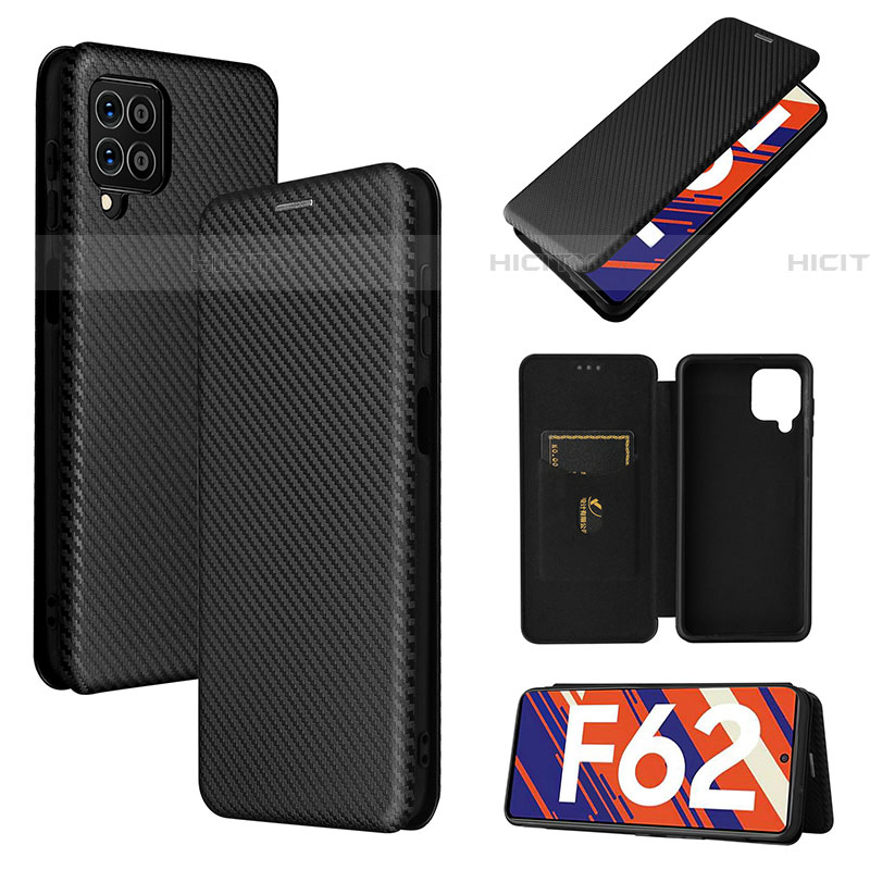 Coque Portefeuille Livre Cuir Etui Clapet L02Z pour Samsung Galaxy F62 5G Noir Plus