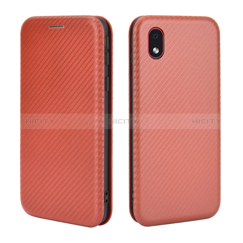 Coque Portefeuille Livre Cuir Etui Clapet L02Z pour Samsung Galaxy M01 Core Marron Plus