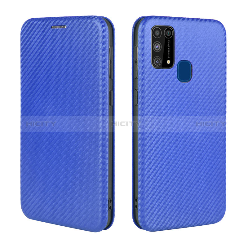 Coque Portefeuille Livre Cuir Etui Clapet L02Z pour Samsung Galaxy M31 Bleu Plus